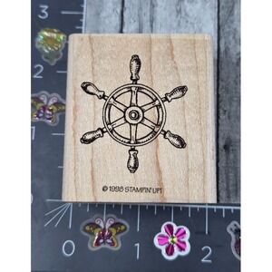 Stampin' Up! Boat Wheel Steering 1998 Rubber Stamp Wood #U12